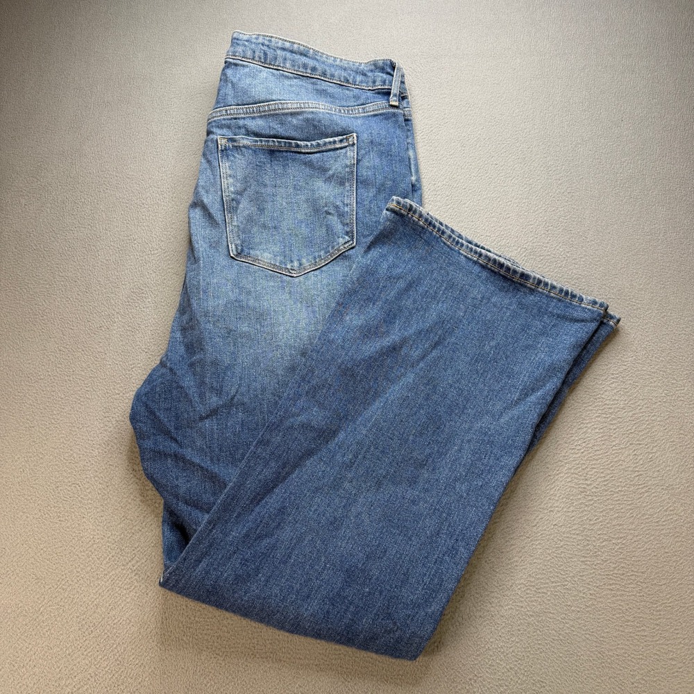 Old Navy Higher High-Rise Flare Jeans Women 18 Blue Cotton Faded Denim Boho